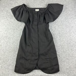 Evenings Raul Blanco Dress Womens 10 Button Front Textured Lined Flutter Sleeve*